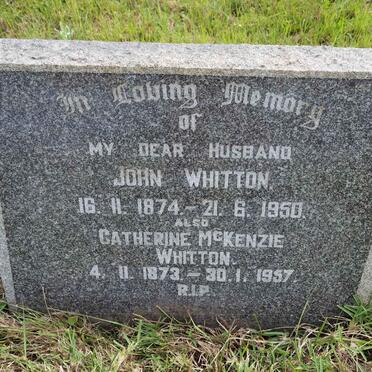 WHITTON John 1874-1950 &amp; Catherine McKenzie 1873-1957