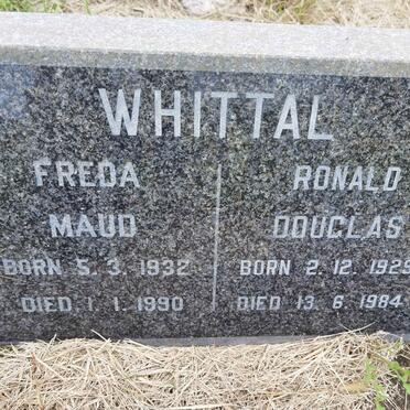 WHITTAL Ronald Douglas 1929-1984 &amp; Freda Maud 1932-1990