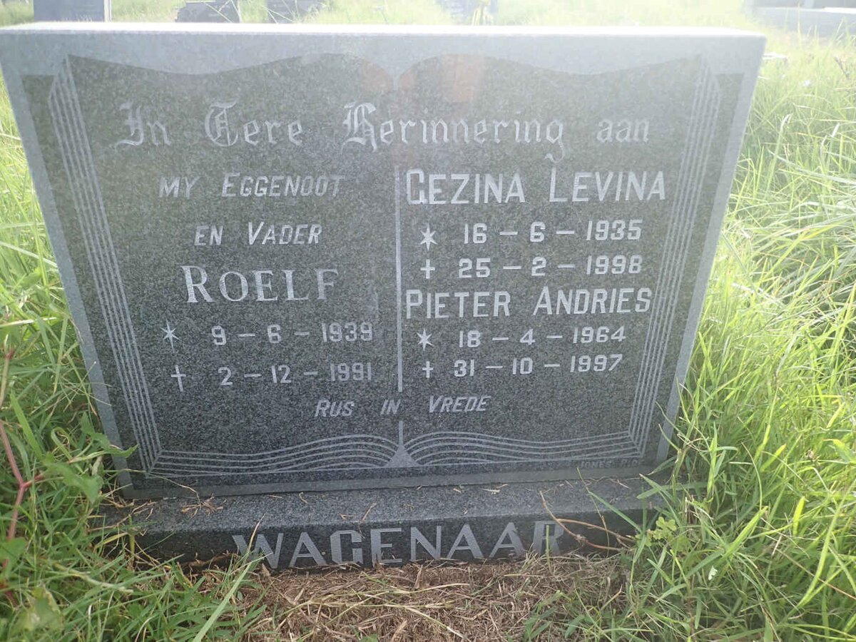 WAGENAAR Roelf 1939-1991 &amp; Gezina Levina 1935-1998 :: WAGENAAR Pieter Andries 1964-1997