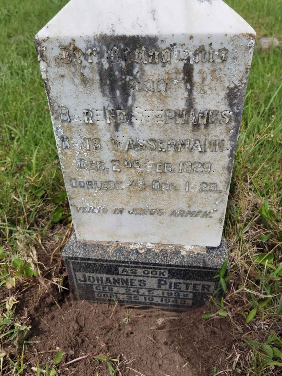 WASSERMANN Barend Stephanus Br its1929-1929 :: WASSERMANN Johannes Pieter 1938-1943
