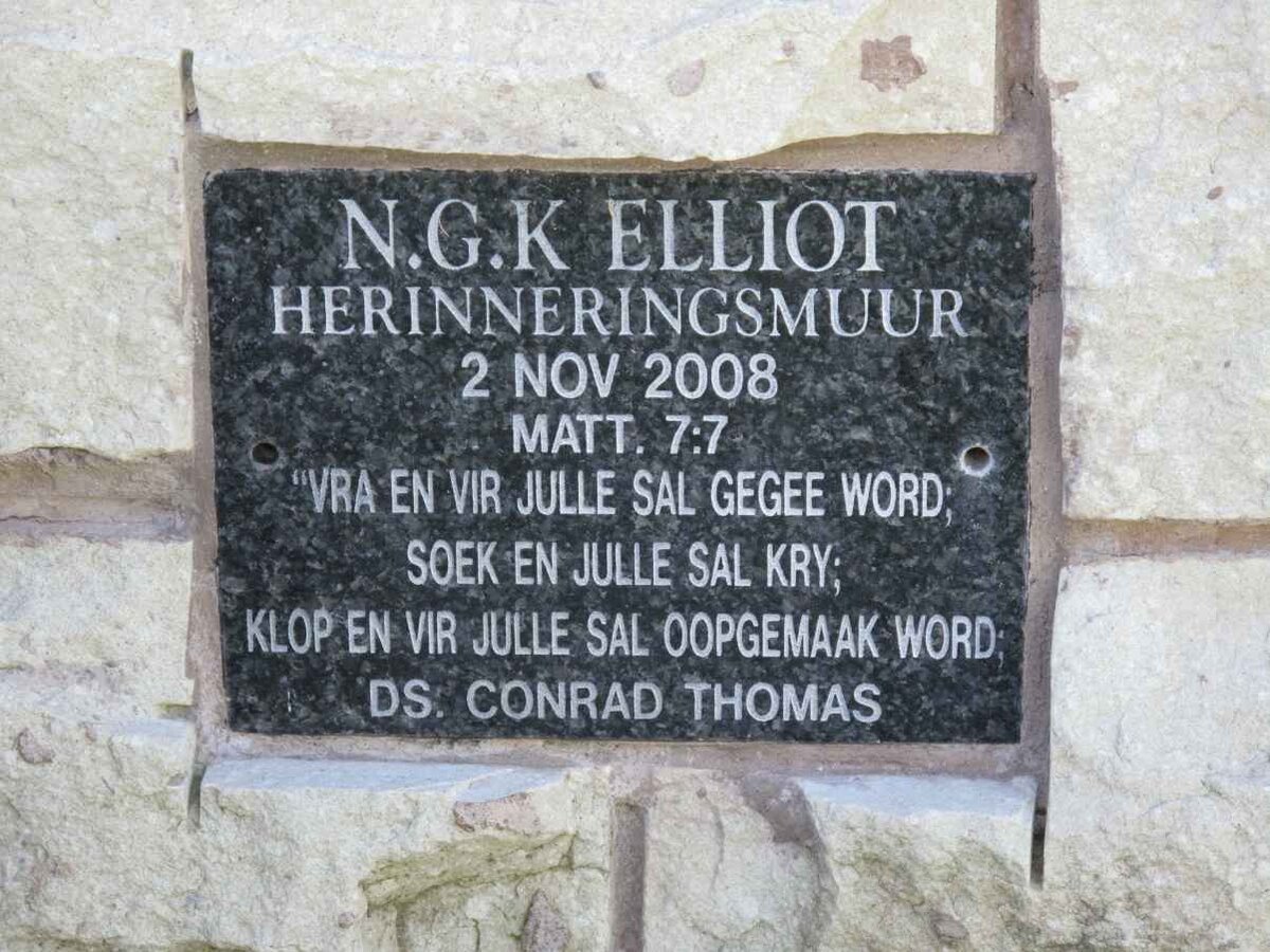 7. N.G.Kerk Elliot - Muur van Herinnering -2008