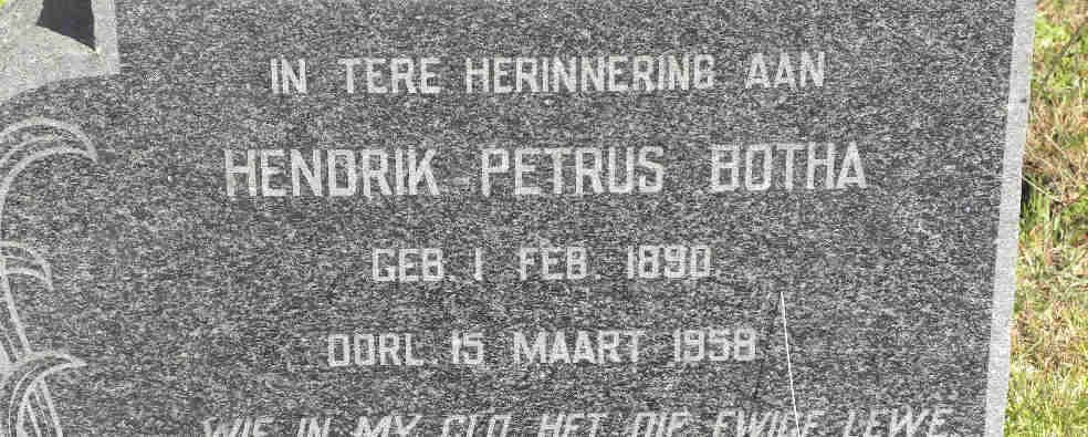 BOTHA Hendrik Petrus 1890-1958