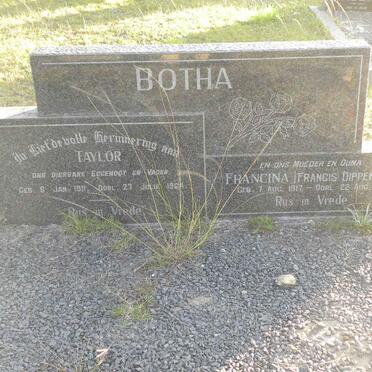 BOTHA Taylor 1911-1964 &amp; Francina DIPPENAAR 1917-1996