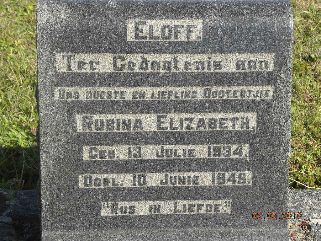 ELOFF Rubina Elizabeth 1934-1945