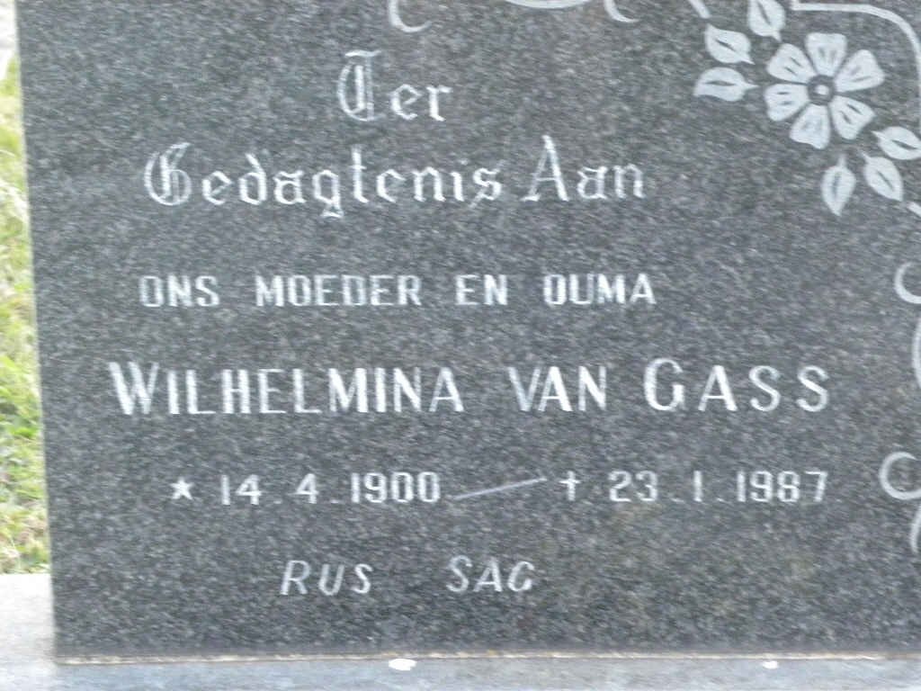 GASS Wilhelmina, van 1900-1987