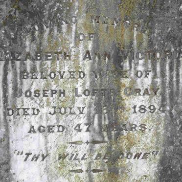 GRAY Elizabeth Ann Victoria -1894