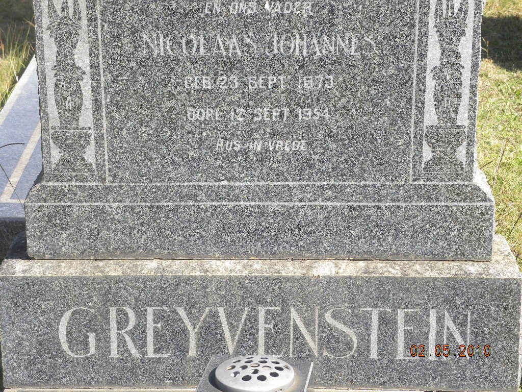 GREYVENSTEIN Nicolaas Johannes 1873-1954