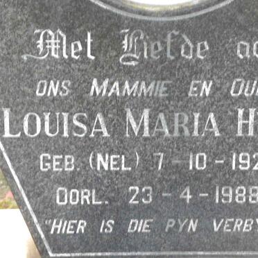HUGO Louisa Maria nee NEL 1925-1988