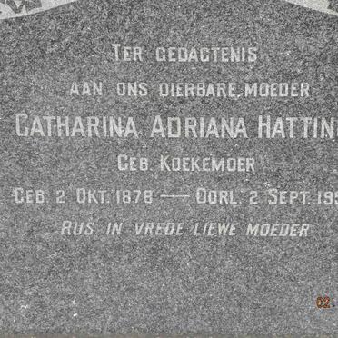 HATTINGH Catharina Adriana nee KOEKEMOER 1878-1956