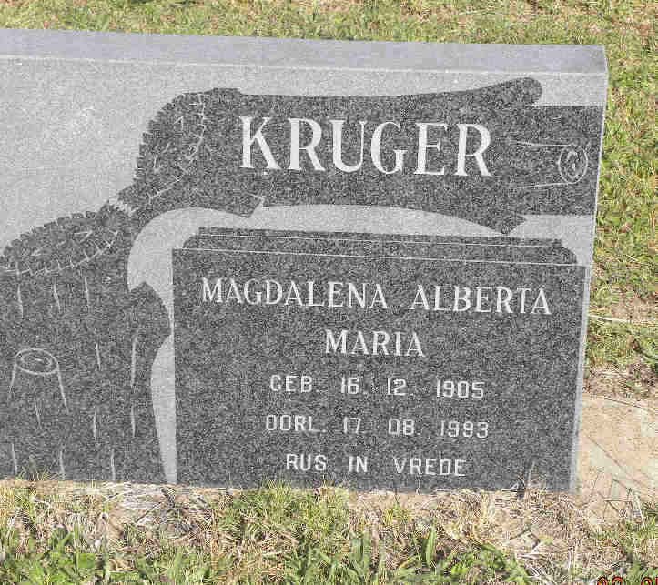 KRUGER Magdalena Alberta Maria 1905-1999