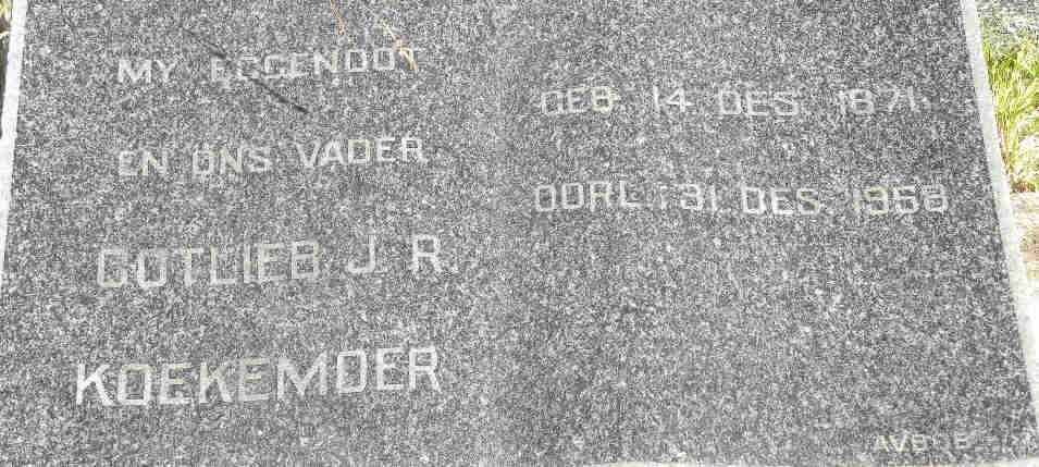 KOEKEMOER Gotlieb J.R. 1871-1958