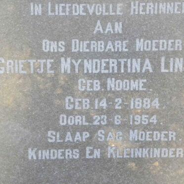 LINSTROM Grietje Myndertina nee NOOME 1884-1954