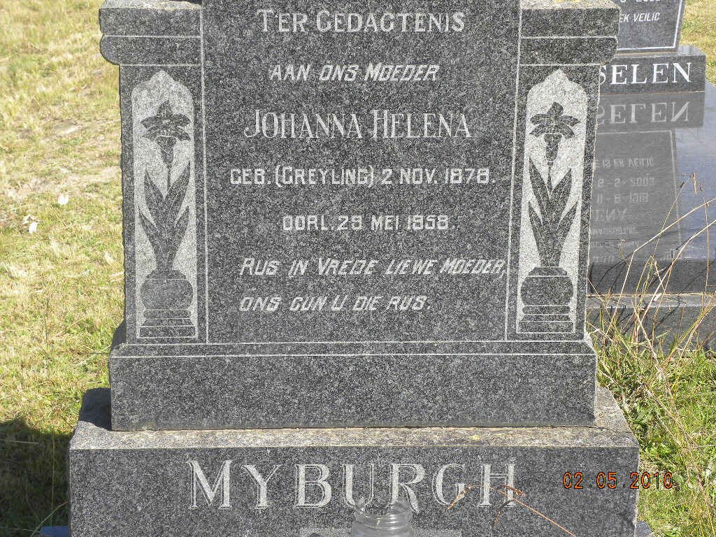 MYBURGH Johanna Helena nee GREYLING 1878-1958