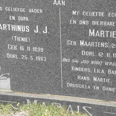 MARAIS Marthinus J.J. 1899-1983 &amp; Martie MAARTENS 1906-1978