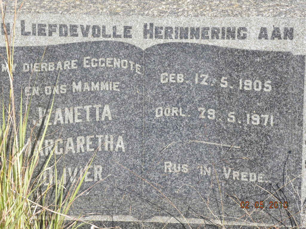 OLIVIER Jeanetta Margaretha 1905-1971
