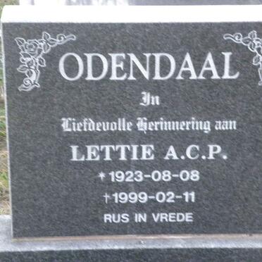 ODENDAAL Lettie A.C.P. 1923-1999
