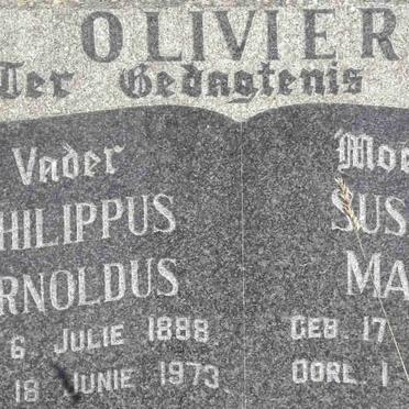 OLIVIER Philippus Arnoldus 1888-1973 &amp; Susara Maria 1890-1961