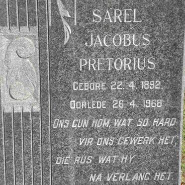 PRETORIUS Sarel Jacobus 1892-1968