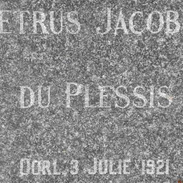 PLESSIS Petrus Jacobus, du -1921