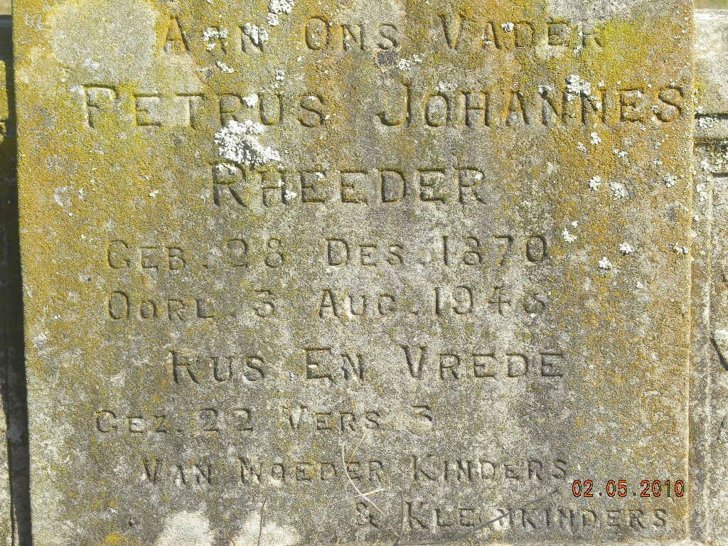 RHEEDER Petrus Johannes 1870-1948