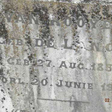 ROOYEN van, ? nee DE LANGE 1854-1929