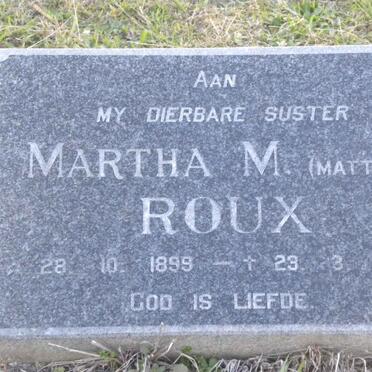 ROUX Martha M. 1899-1995