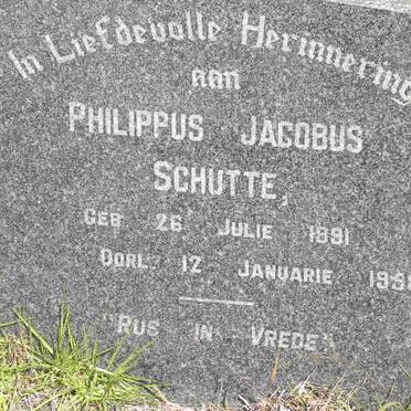 SCHUTTE Philippus Jacobus 1891-1958