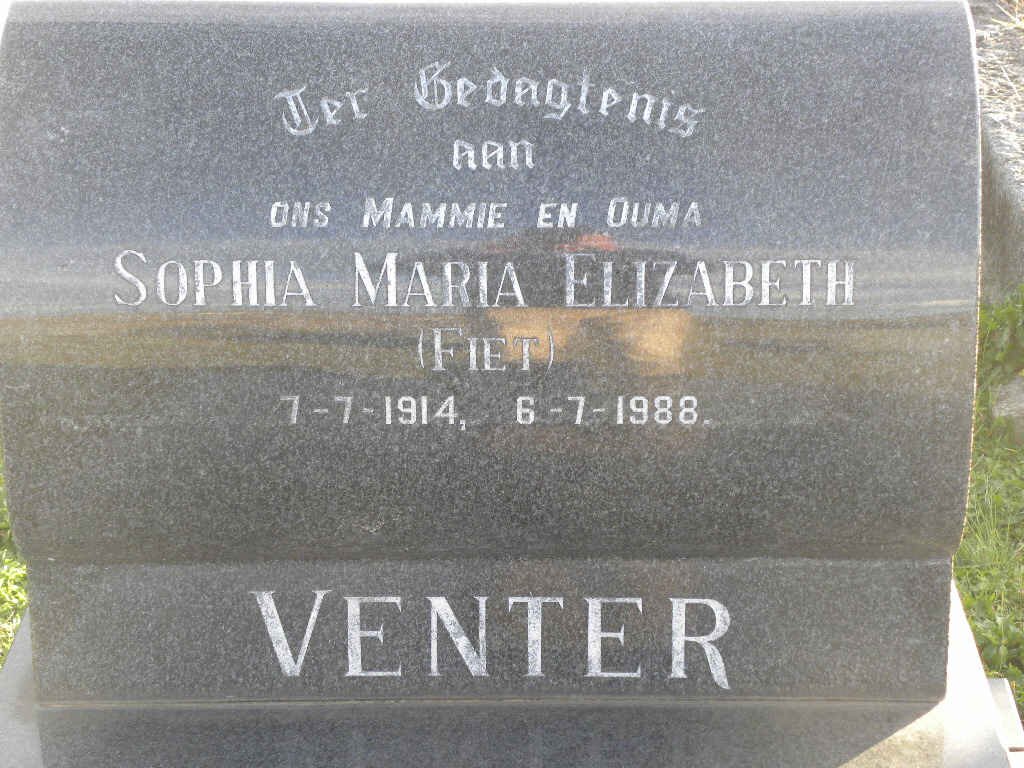 VENTER Sophia Maria Elizabeth 1914-1988
