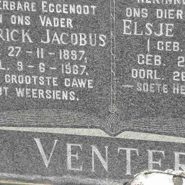 VENTER Fredrick Jacobus 1897-1967 &amp; Elsje Dorothea WEITSZ 1909-1997