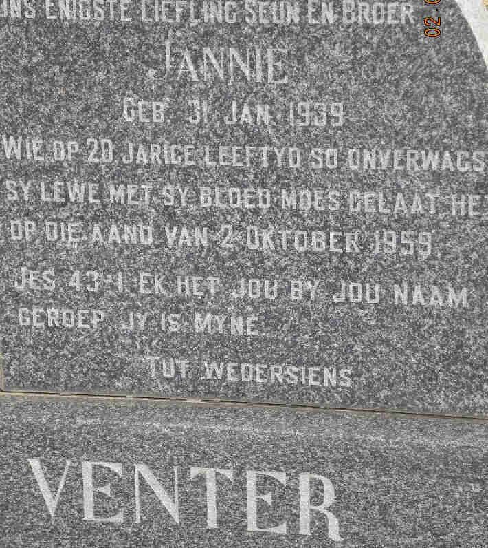VENTER Jannie 1939-1959