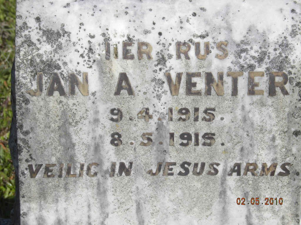 VENTER Jan A. 1915-1915