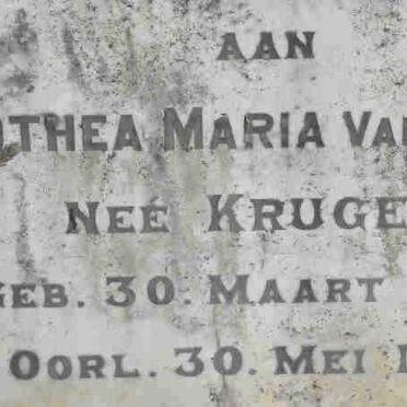 WALT Dorothea Maria, van der nee KRUGER 1891-1933