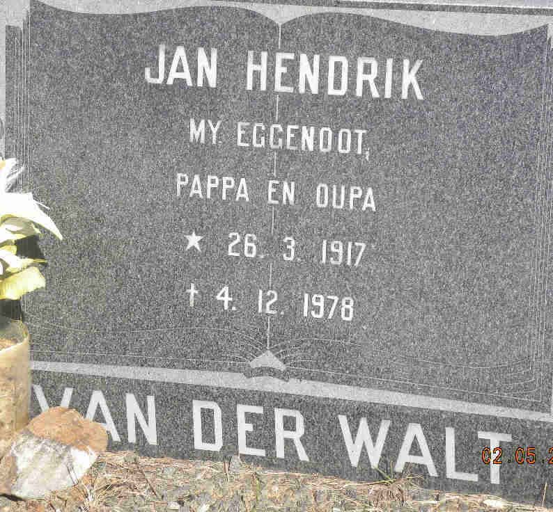 WALT Jan Hendrik, van der 1917-1978