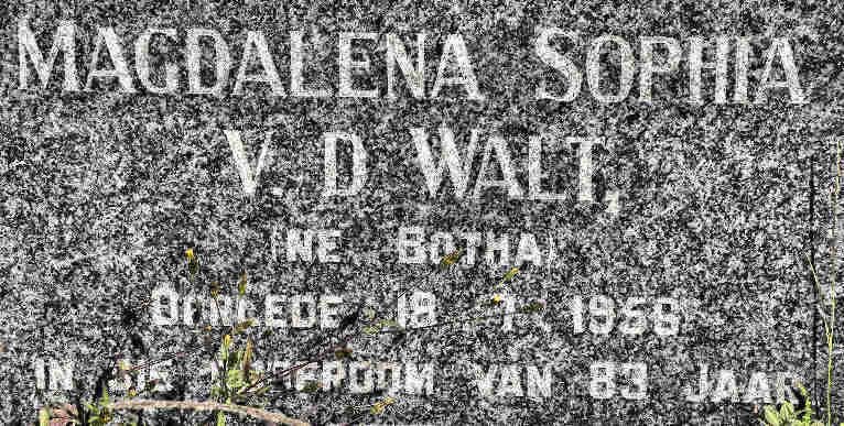 WALT Magdalena Sophia, v.d. nee BOTHA -1956