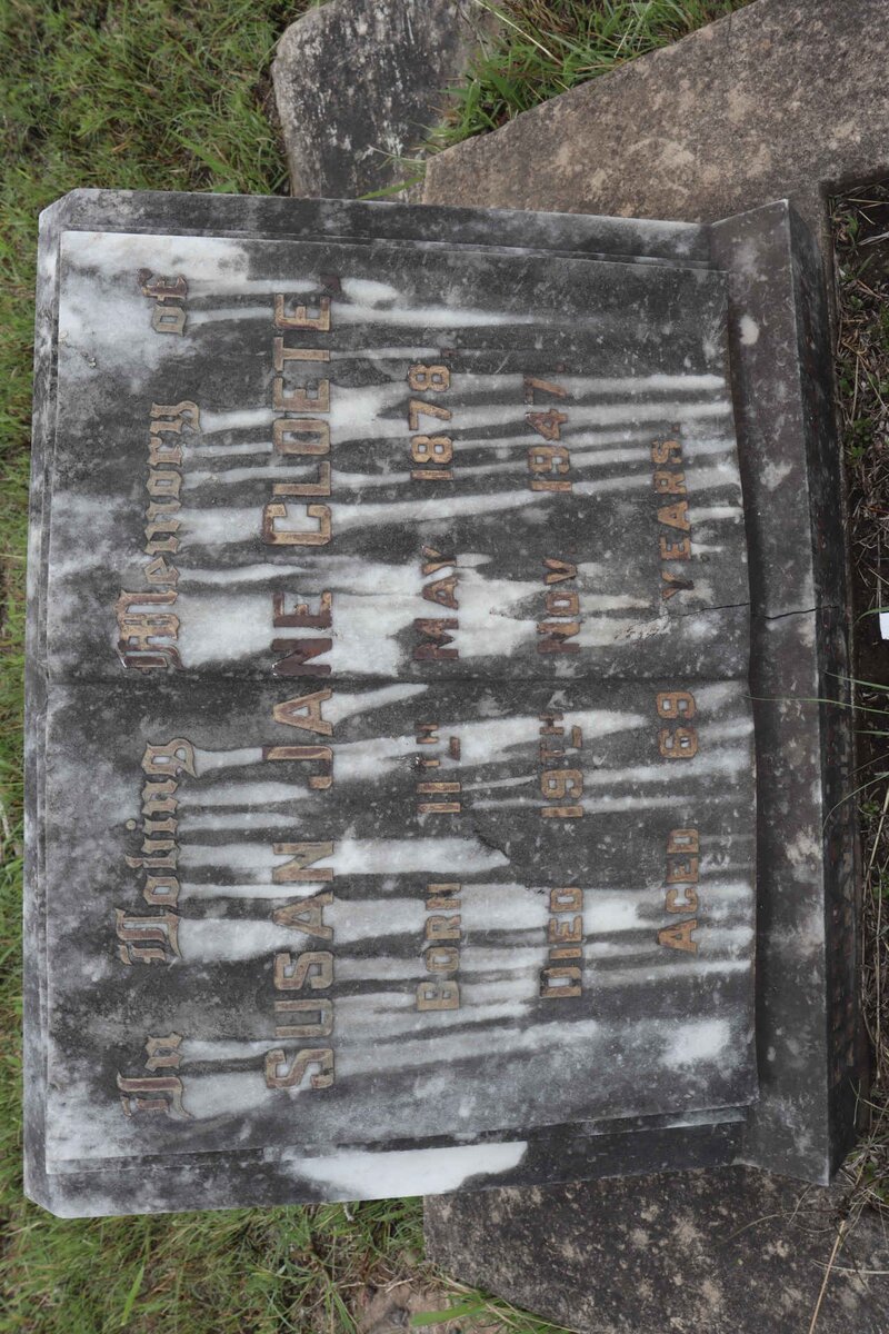 CLOETE Susan Jane 1878-1947