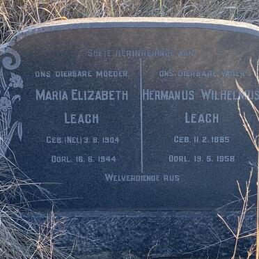 LEACH Hermanus Wilhelmus 1885-1958 &amp; Maria Elizabeth NEL 1904-1944