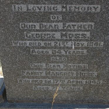 MOSS George -1941 &amp; Fanny Margret -1945