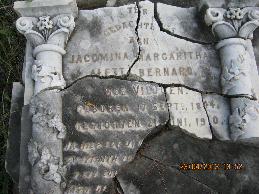 BERNARD Jacomina Margaritha Aletta nee VILJOEN 1844-1910