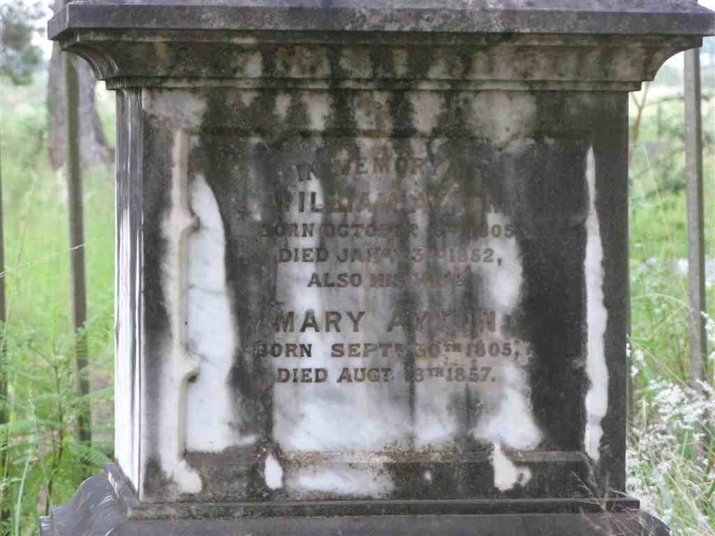 AYTON William 1805-1852 &amp; Mary 1805-1857