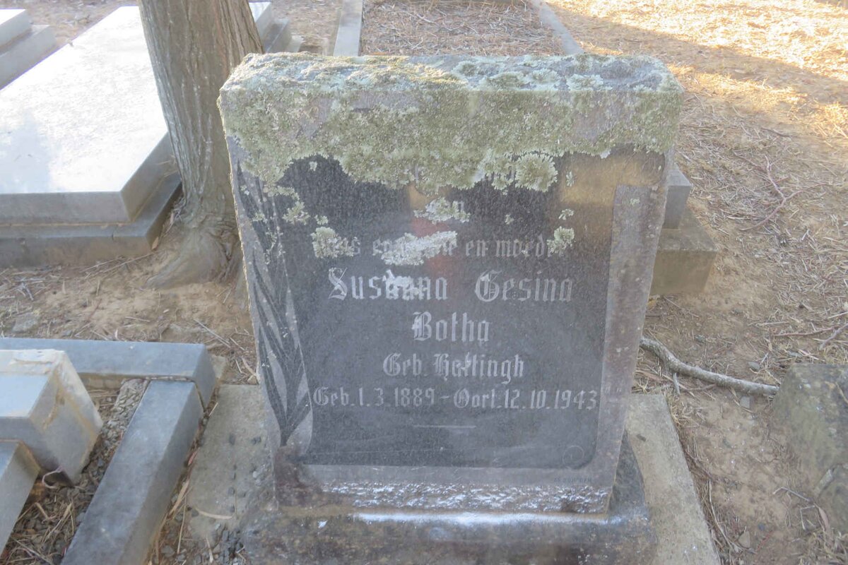 BOTHA Susanna Gesina nee HATTINGH 1889-1943