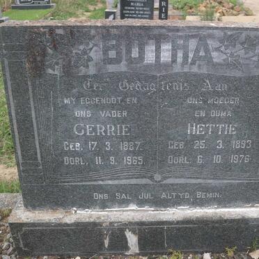 BOTHA Gerrie 1887-1965 &amp; Hettie 1893-1976