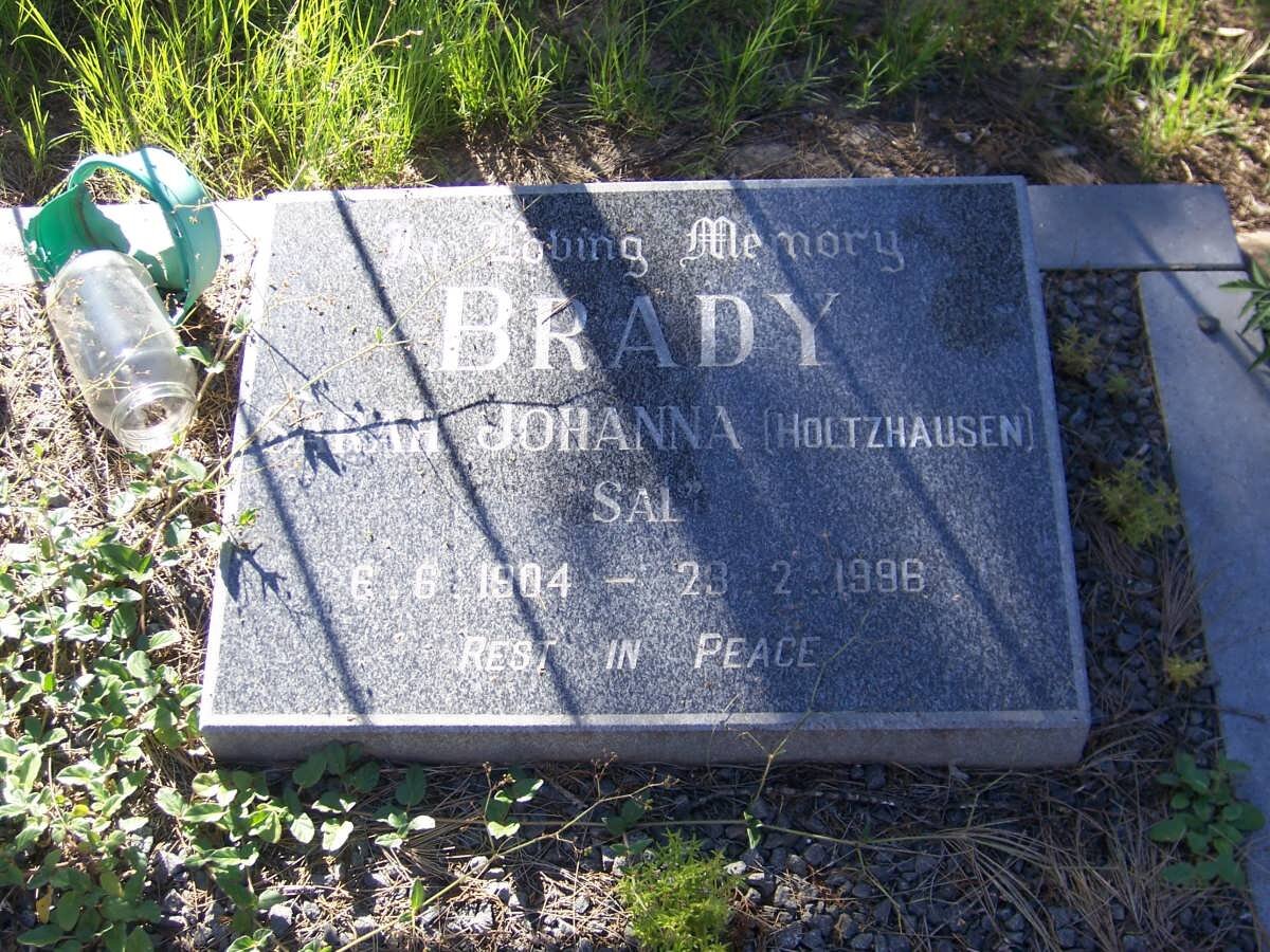 BRADY Sarah Johanna nee HOLTZHAUSEN 1904-1996