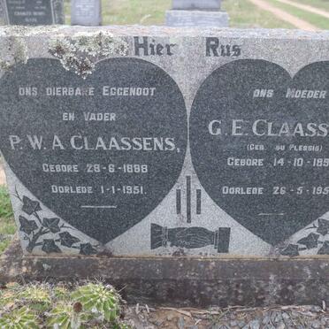 CLAASSENS P.W.A. 1888-1951 &amp; G.E. DU PLESSIS 1898-1954