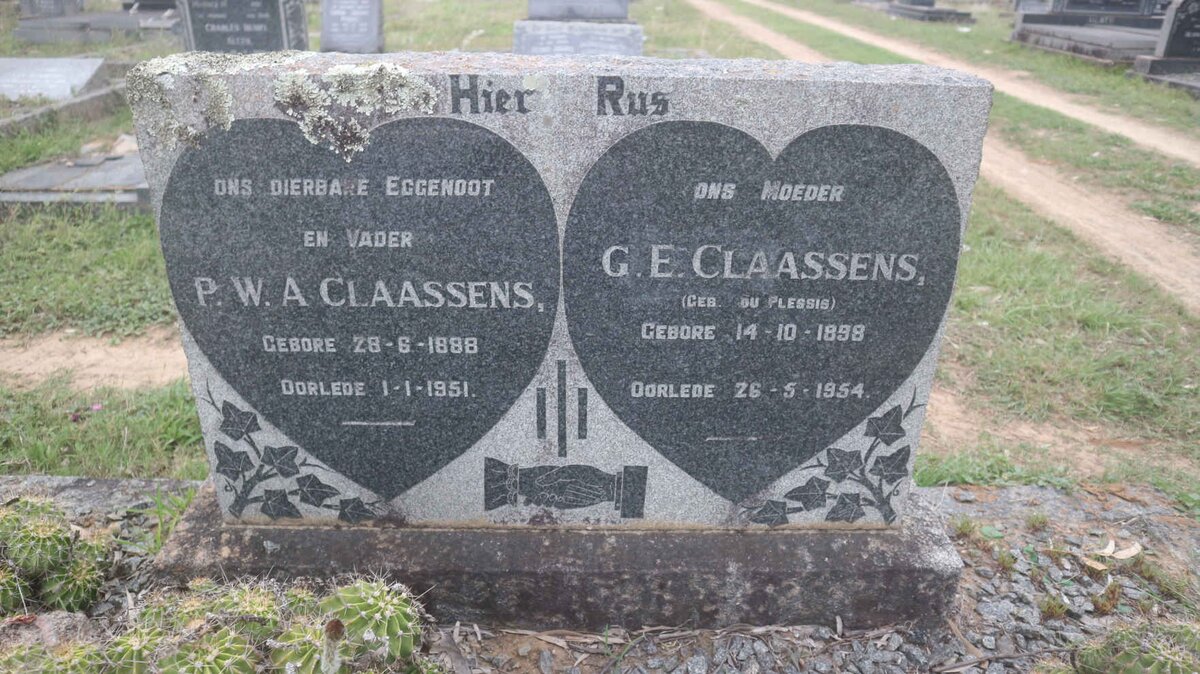 CLAASSENS P.W.A. 1888-1951 &amp; G.E. DU PLESSIS 1898-1954