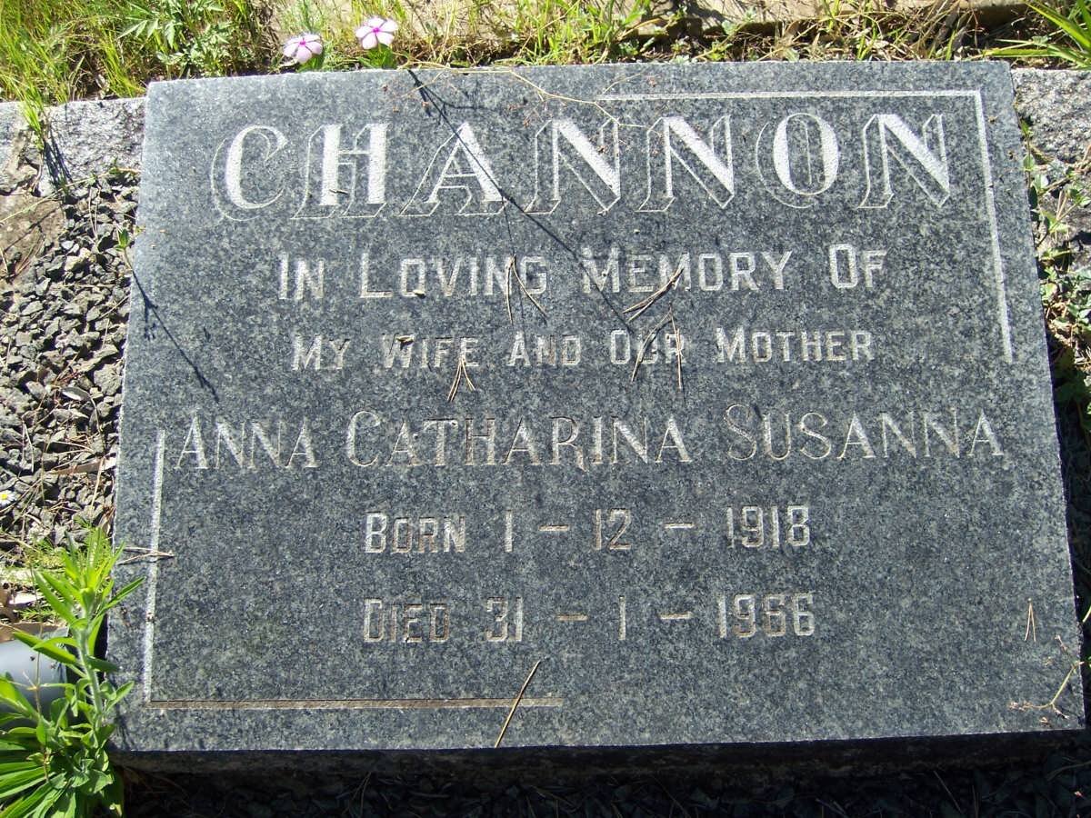 CHANNON Anna Catharina Susanna 1918-1966