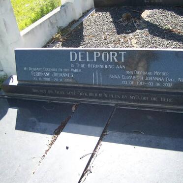 DELPORT Ferdinand Johannes 1908-1984 &amp; Anna Elizabeth Johanna NEL 1912-2007