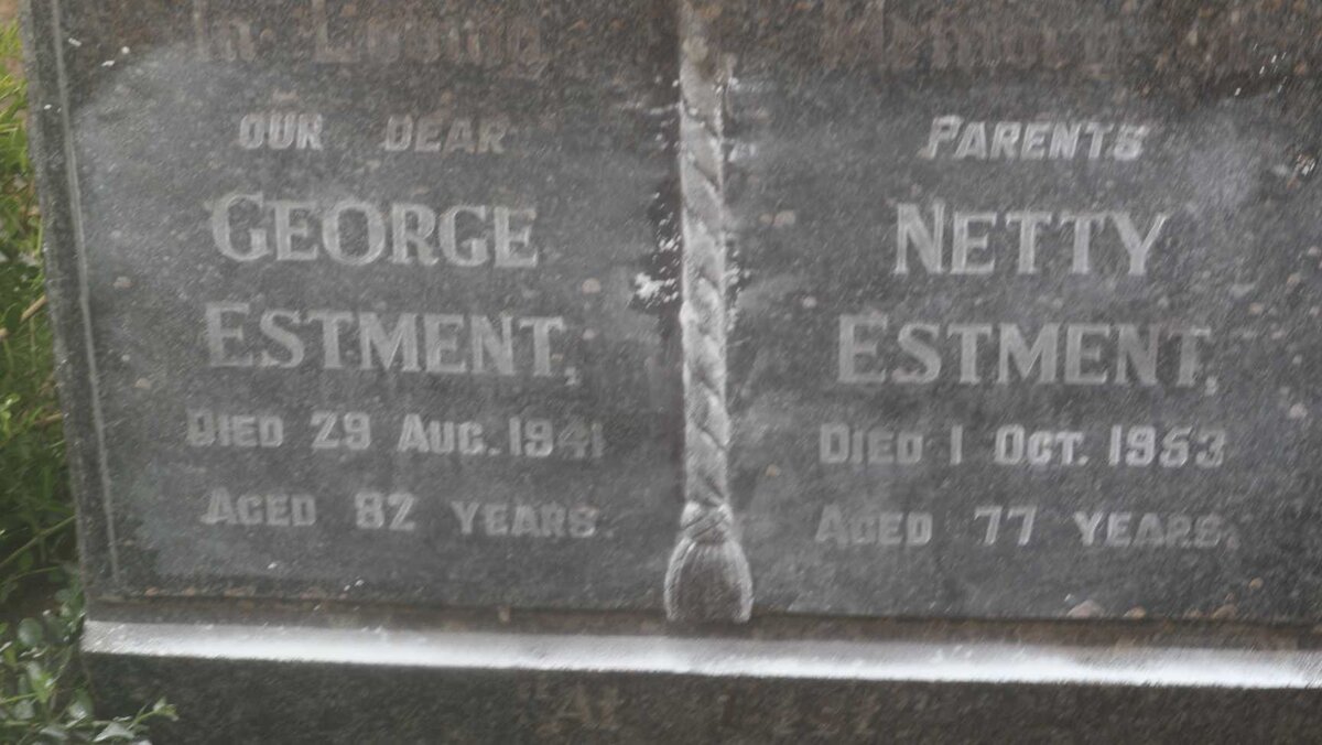 ESTMENT George -1941 &amp; Netty -1953