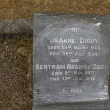 GIDDY Bertram Hoskins 1867-1942 &amp; Jeanne 1868-1934