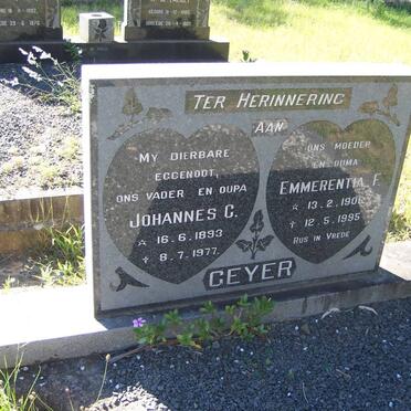 GEYER Johannes C. 1893-1977 &amp; Emmerentia F. 1906-1995
