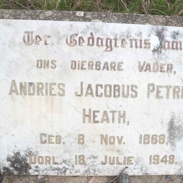 HEATH Andries Jacobus Petrus 1868-1948 